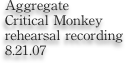 Aggregate
Critical Monkey
rehearsal recording
8.21.07